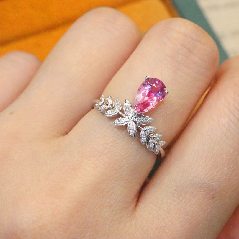 14k Gold 1.31 Ctw Natural Spinel & Diamond Ring - 5