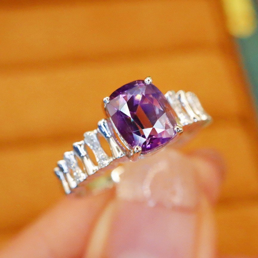14k Gold 2.09 Ctw Natural Spinel & Diamond Ring - 3