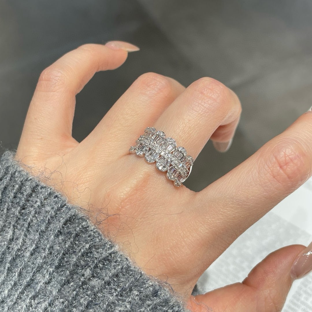 14k Gold 0.85 Ct Natural H Diamond Ring - 5
