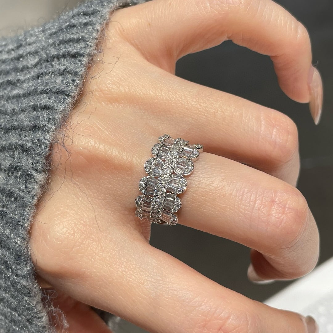 14k Gold 0.85 Ct Natural H Diamond Ring - 6