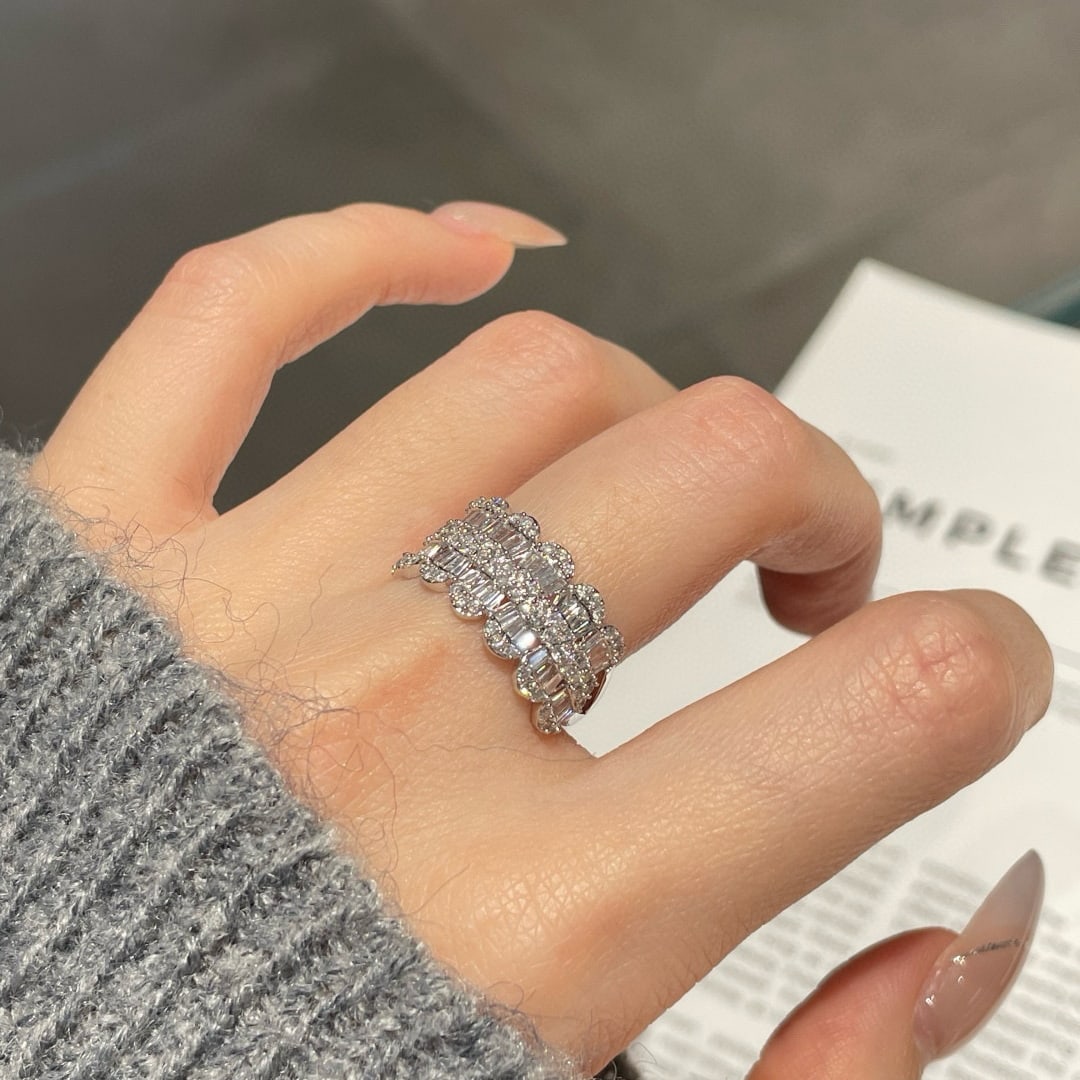14k Gold 0.85 Ct Natural H Diamond Ring - 7