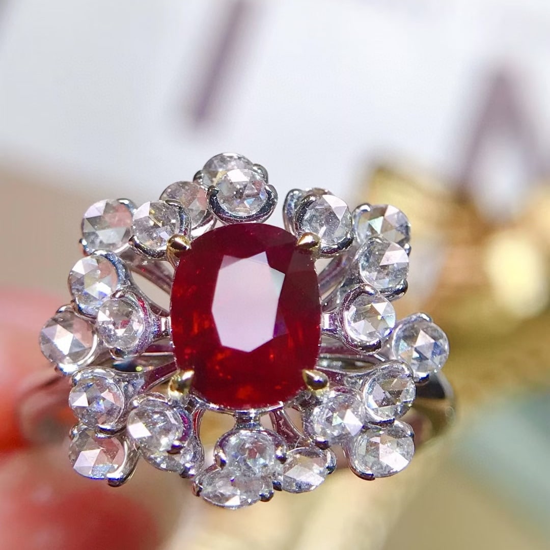 14k Gold 2.34 Ctw Natural Ruby & Diamond Ring - 2