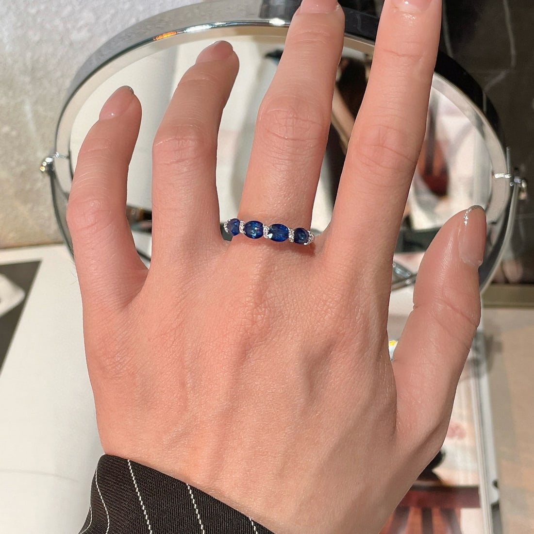 14k Gold 2 Ct Natural Sapphire & Diamond Ring - 5