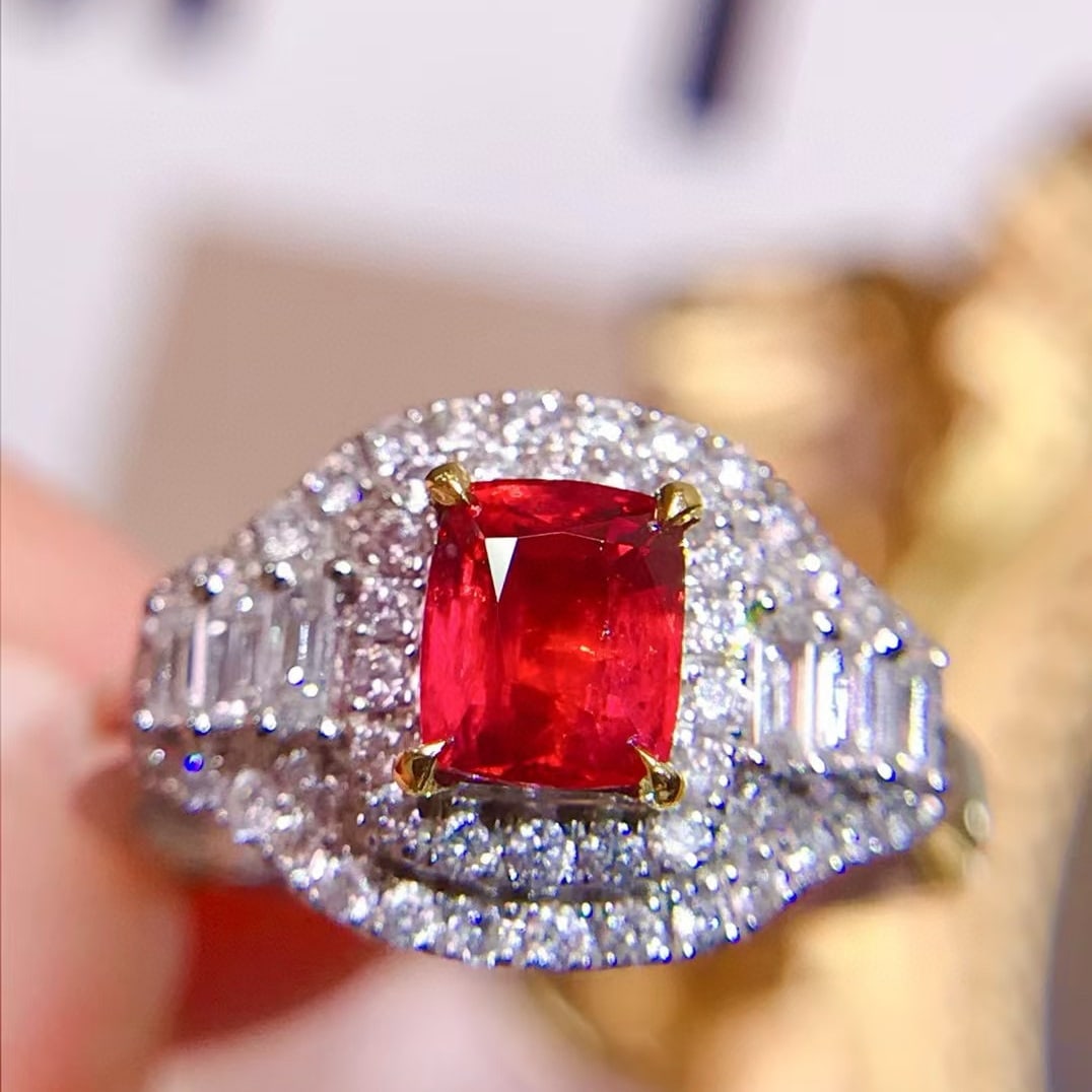 14k Gold 1.02 Ct Natural Ruby & Diamond Ring - 2