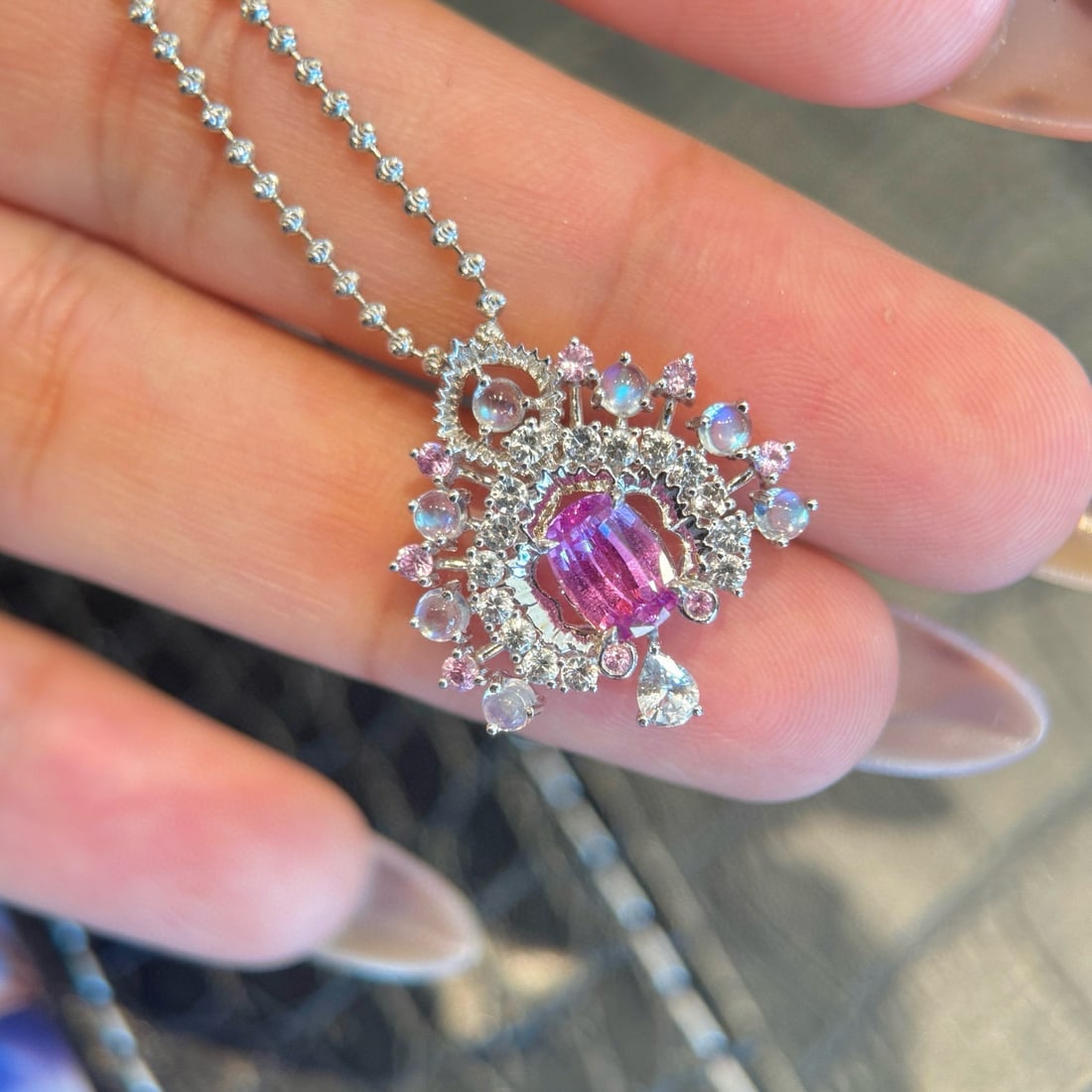 14k Gold 1.98 Ctw Natural Sapphire & Sapphire Pendant( Without Chain ) - 3