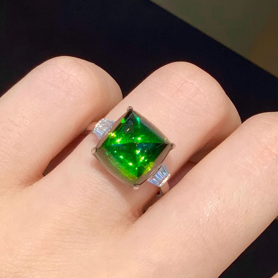 14k Gold 9 Ct Natural Tourmaline & Diamond Ring - 4