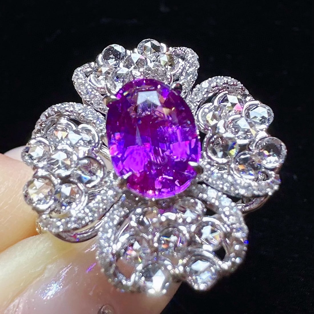 14k Gold 2.26 Ctw Natural Sapphire & Diamond Ring - 2