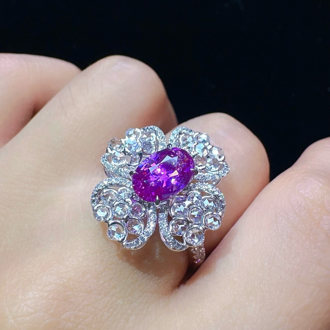 14k Gold 2.26 Ctw Natural Sapphire & Diamond Ring - 4