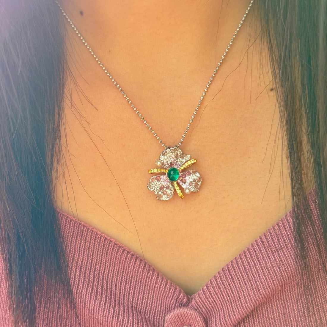 14k Gold 1.48 Ctw Natural Emerald & Diamond Ring/pendant( Without Chain ) - 6