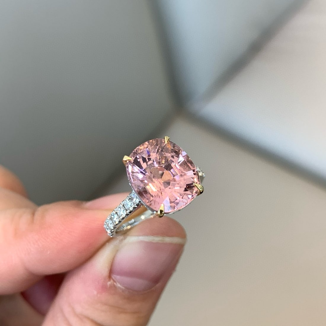 14k Gold 6.20 Ctw Natural Tourmaline & Diamond Ring - 2