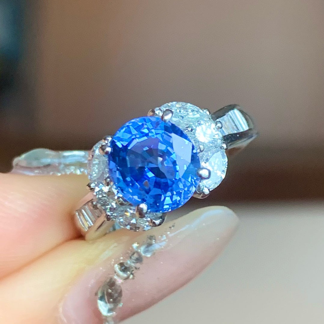 14k Gold 3.69 Ctw Natural Sapphire & Diamond Ring - 3