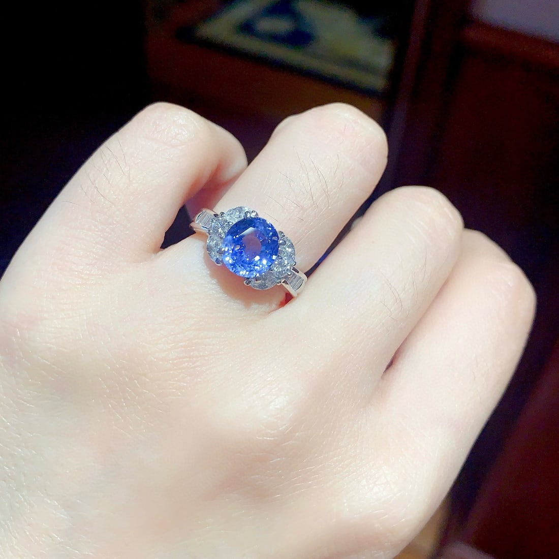 14k Gold 3.69 Ctw Natural Sapphire & Diamond Ring - 4
