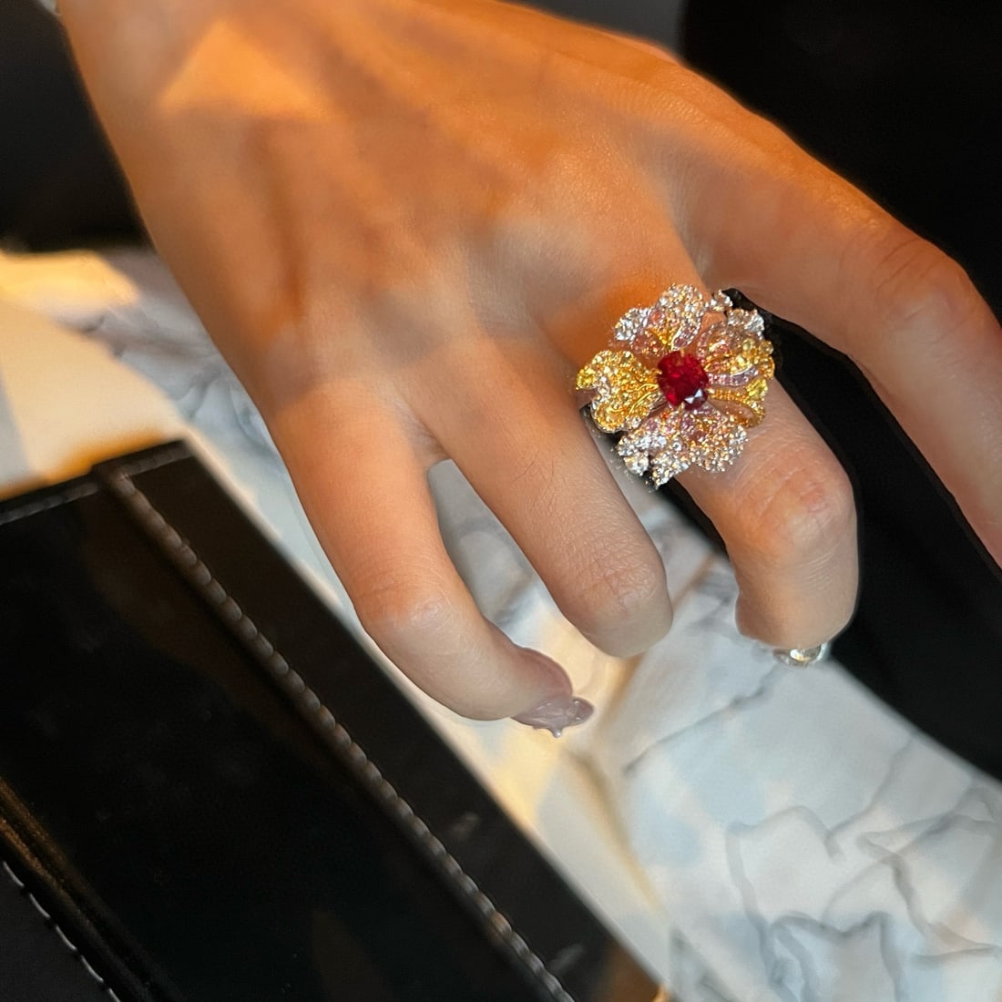 14k Gold 1.29 Ctw Natural Ruby & Diamond Ring - 4