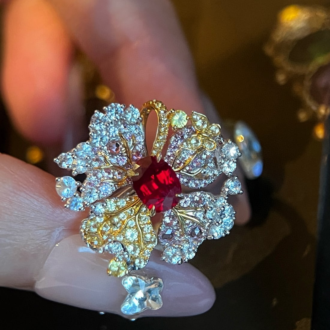 14k Gold 1.29 Ctw Natural Ruby & Diamond Ring - 5