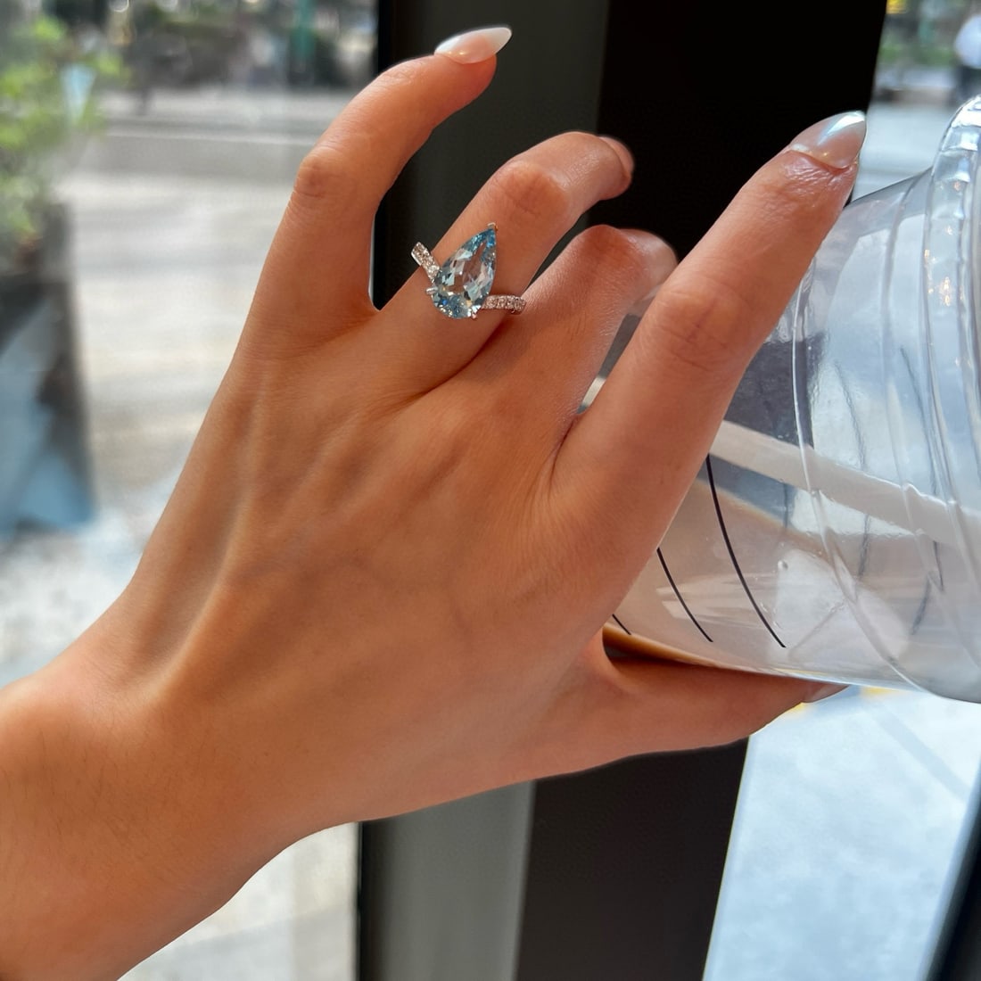 14k Gold 3.15 Ctw Natural Aquamarine & Diamond Ring - 4