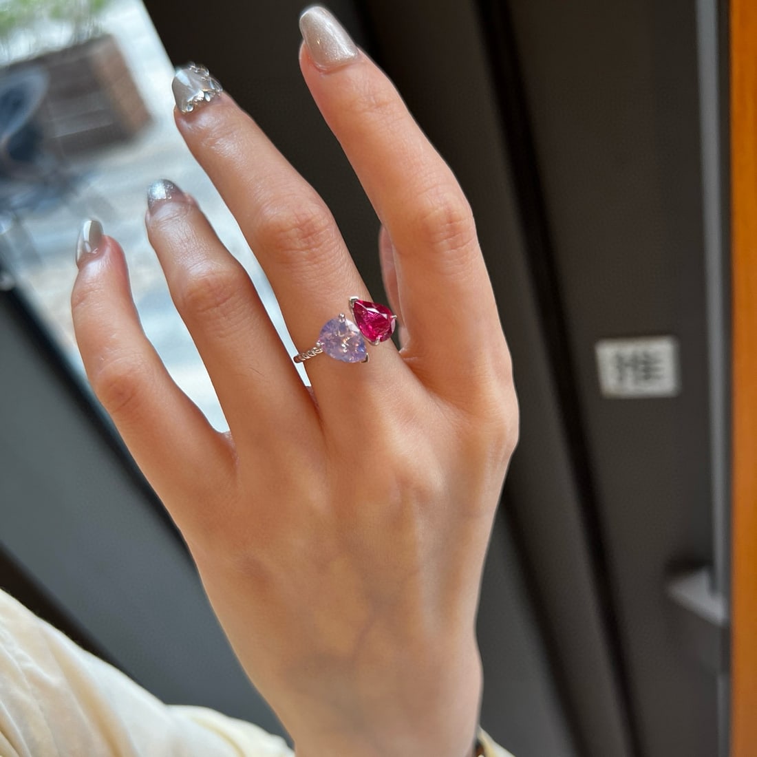 14k Gold 3.04 Ctw Natural Tourmaline & Amethyst & Toi Et Moi Ring - 4