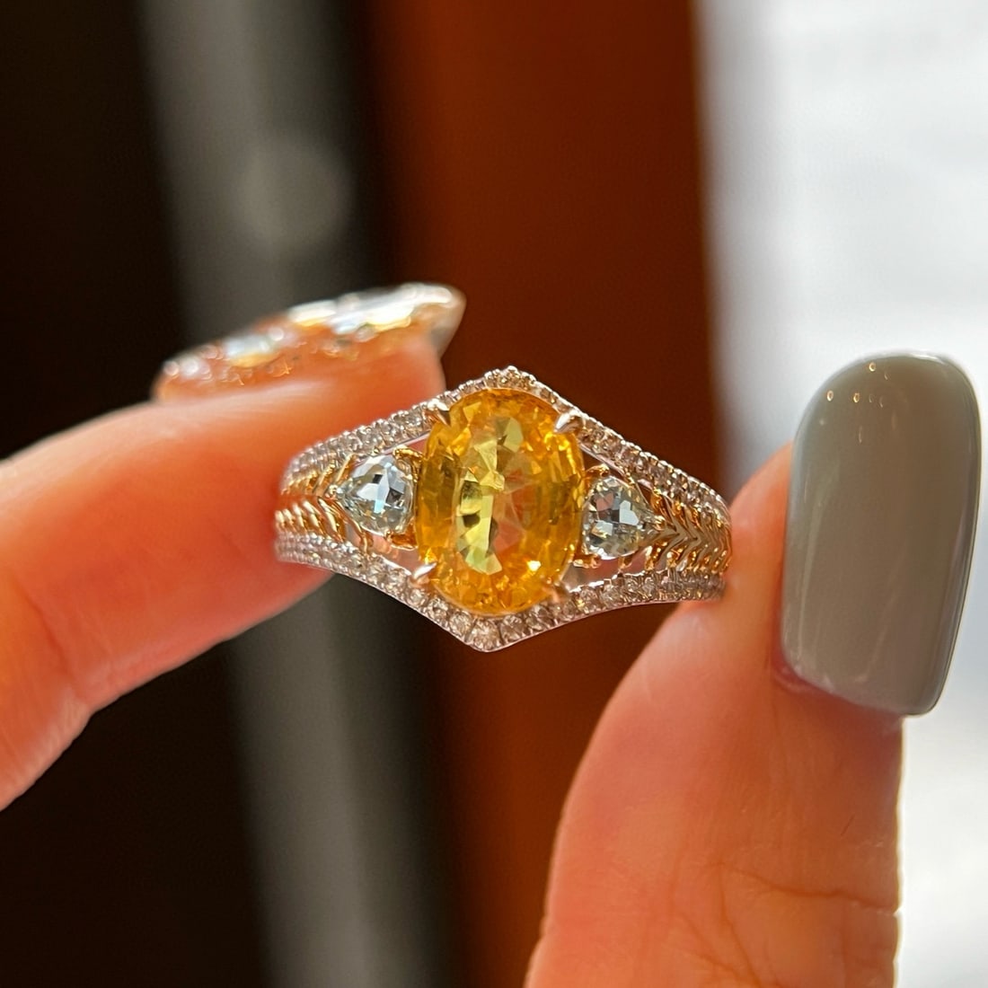 14k Gold 2.86 Ctw Natural Sapphire & Diamond Ring - 3