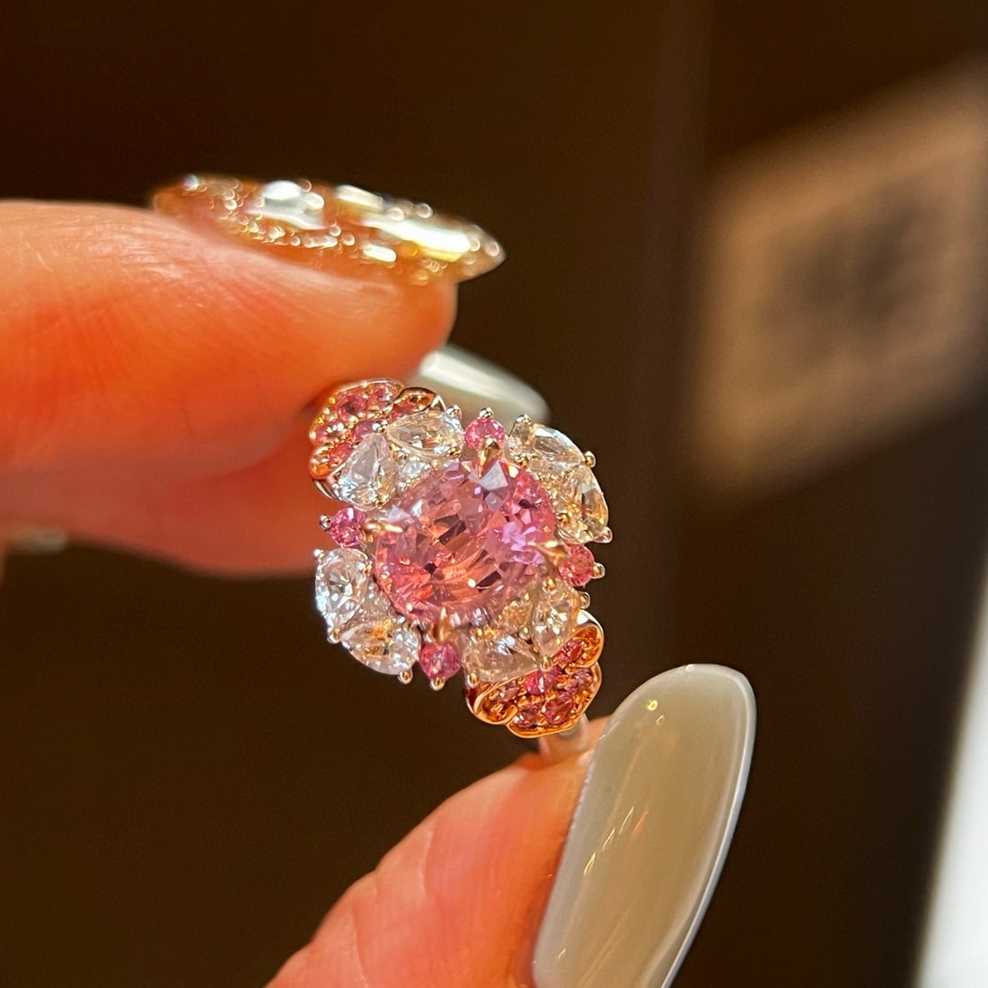 14k Gold 1.21 Ctw Natural Spinel & Diamond Ring - 2