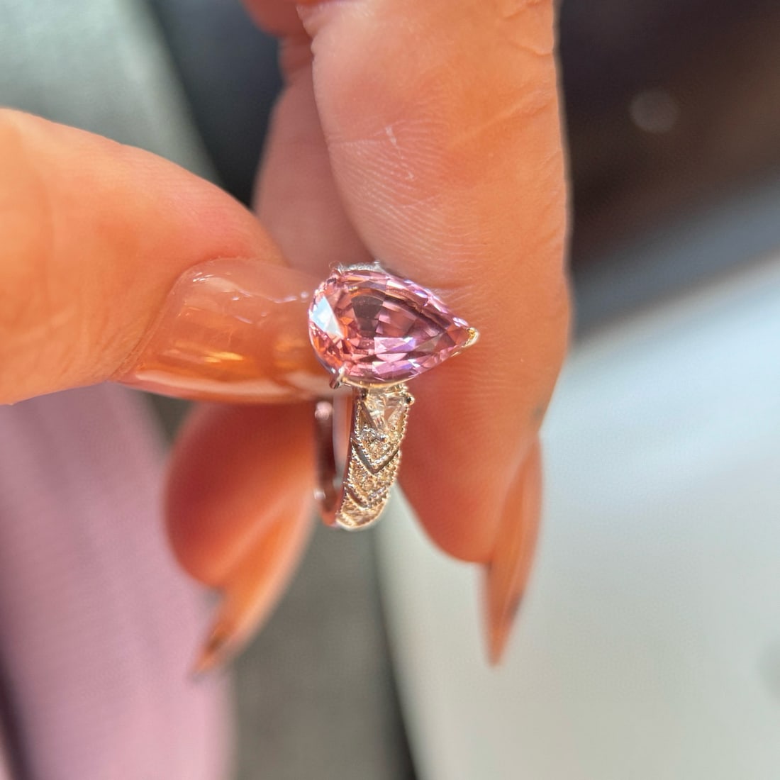 14k Gold 2.98 Ctw Natural Tourmaline & Diamond Ring - 3