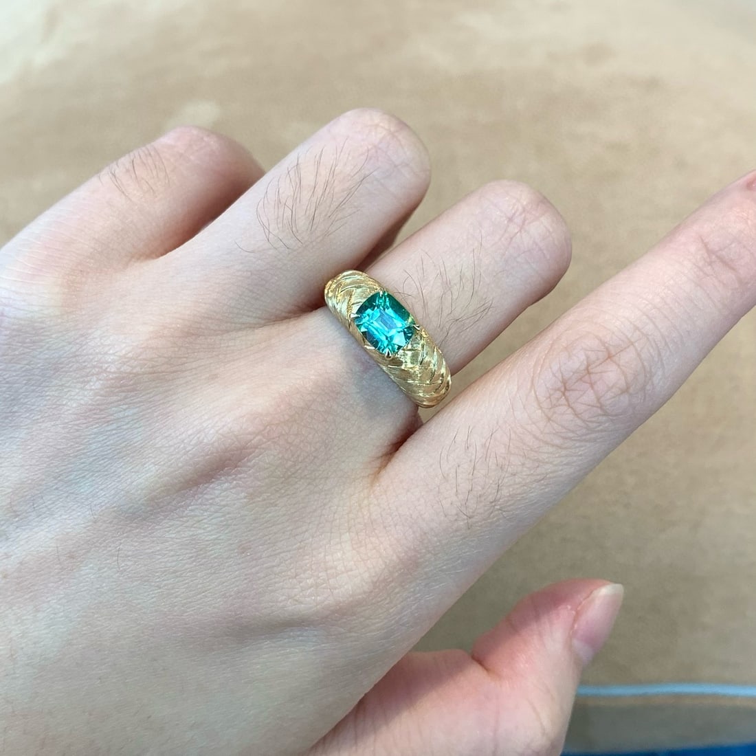 14k Gold 1.30 Ct Natural Tourmaline Ring - 4