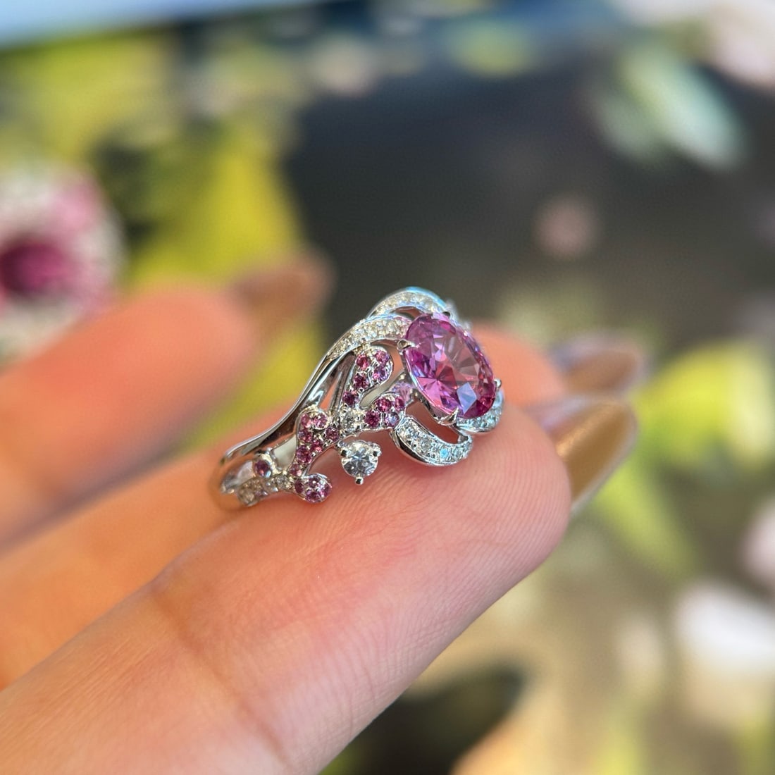 14k Gold 1.56 Ctw Natural Sapphire & Diamond Ring - 2