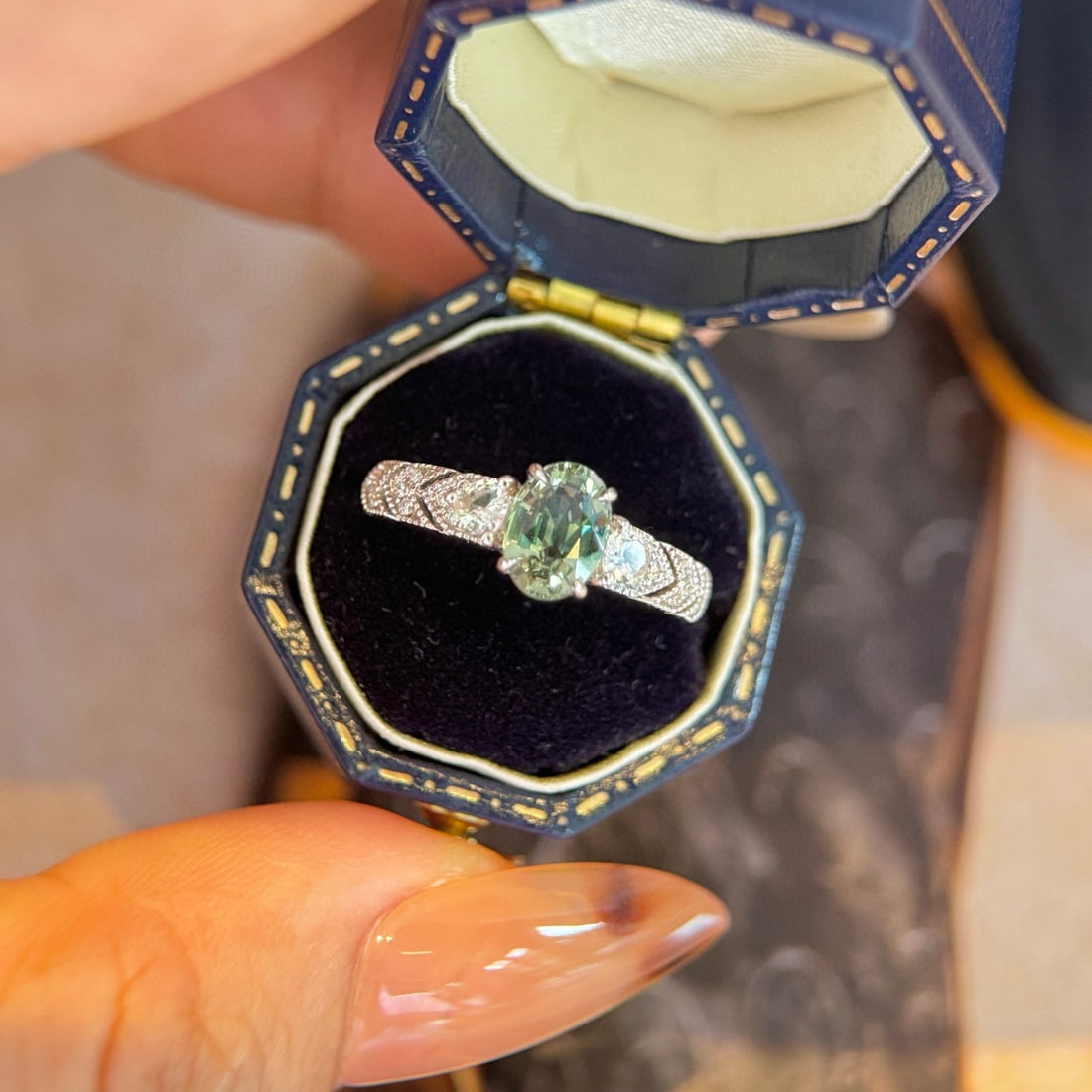 14k Gold 1.19 Ctw Natural Sapphire & Diamond Ring - 2