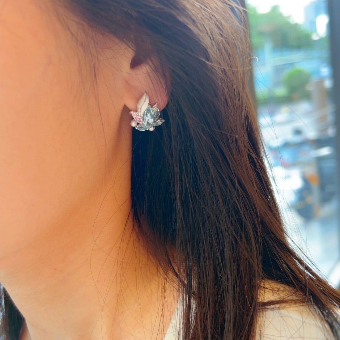 14k Gold 2.84 Ctw Natural Aquamarine & Diamond Earrings - 4