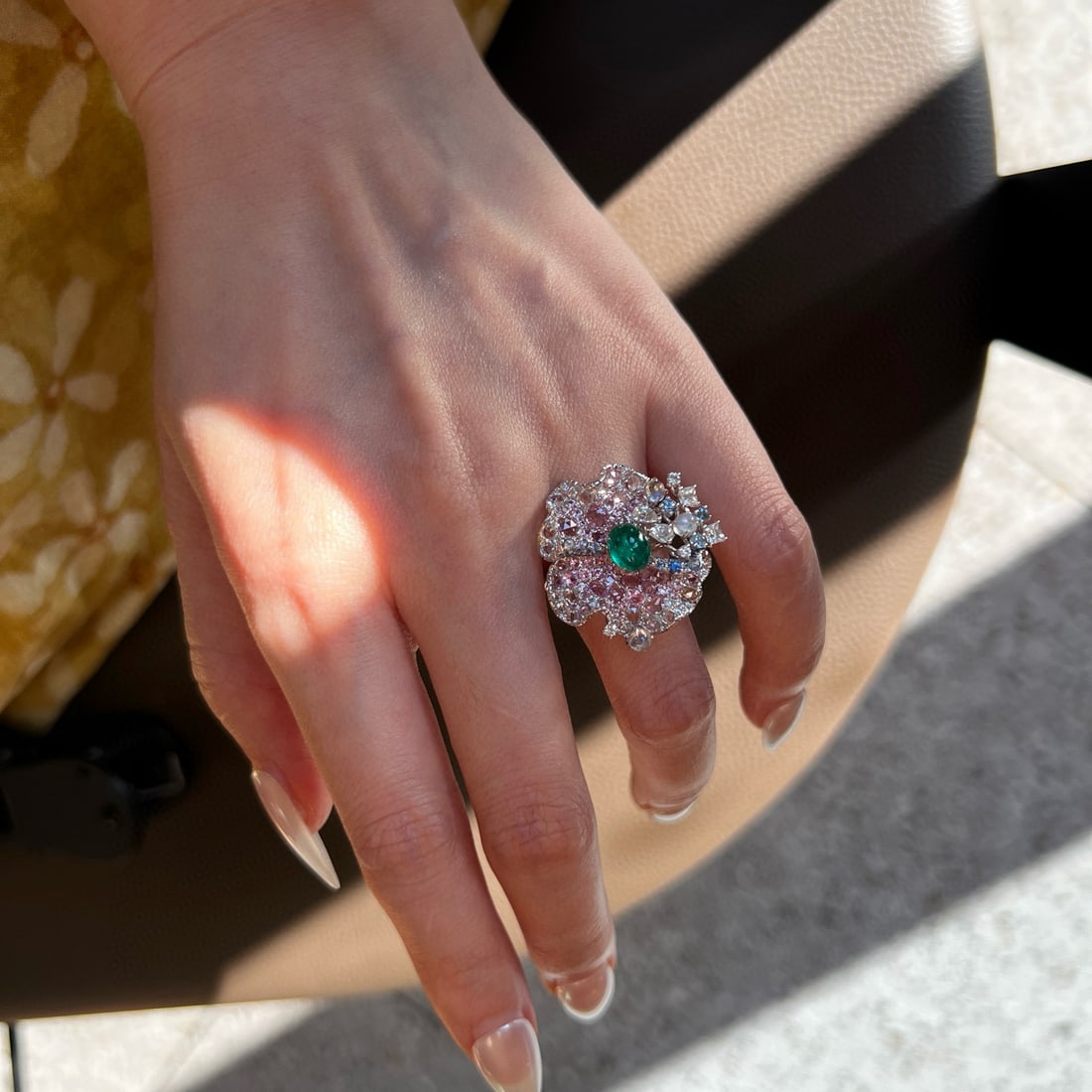 14k Gold 1.01 Ctw Vivid Green Natural Emerald & Diamond Ring - 6