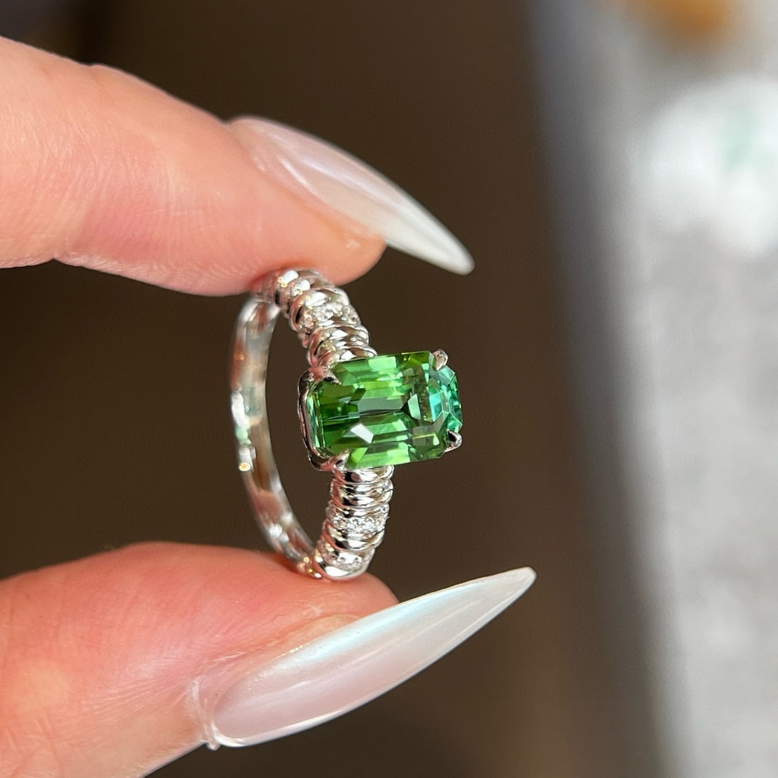 14k Gold 3.43 Ctw Natural Tourmaline & Diamond Ring - 2