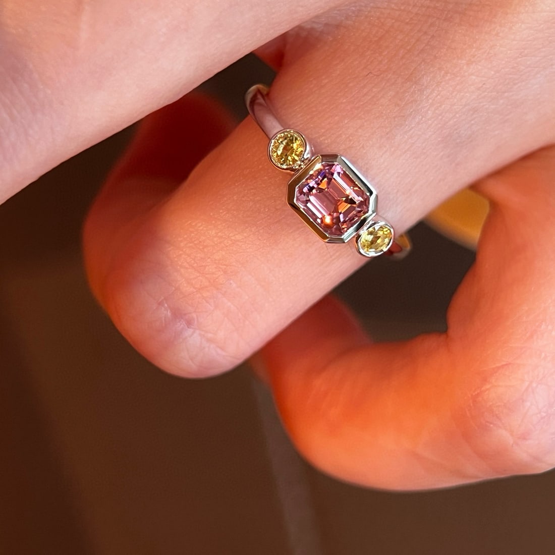 14k Gold 0.93 Ctw Natural Tourmaline & Sapphire Ring - 3