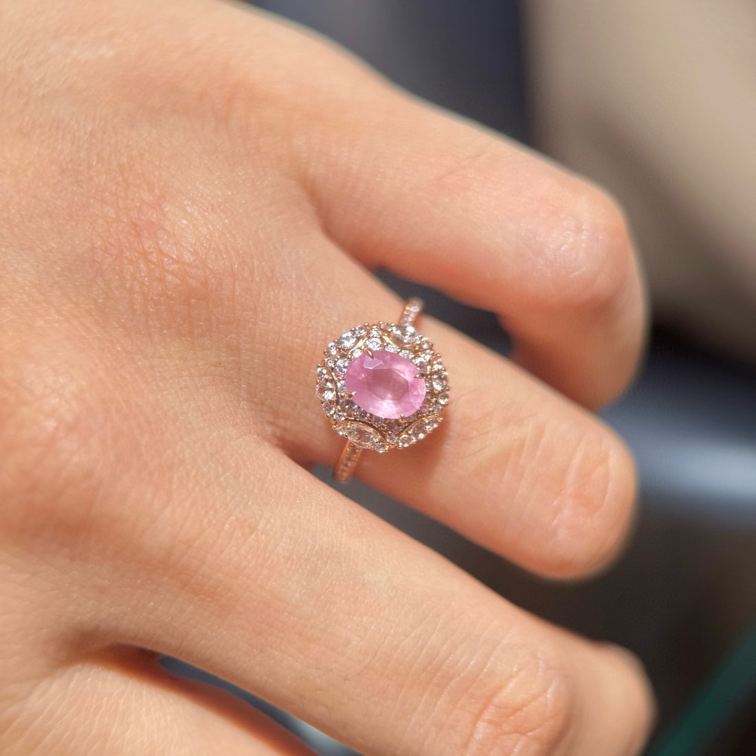 14k Gold 1.13 Ctw Natural Spinel & Diamond Ring - 4