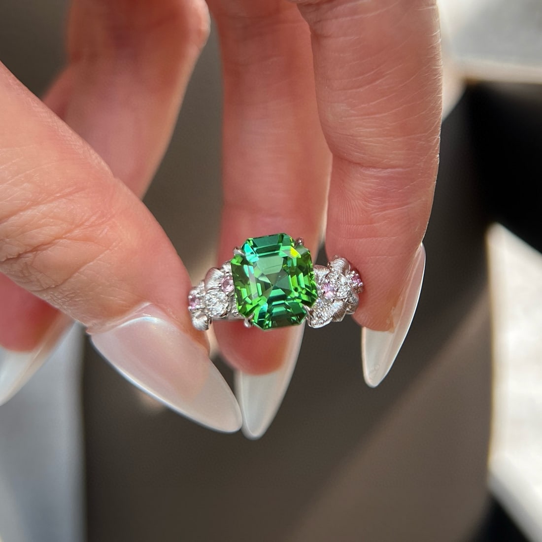 14k Gold 6.23 Ctw Natural Tourmaline & Diamond Ring - 3