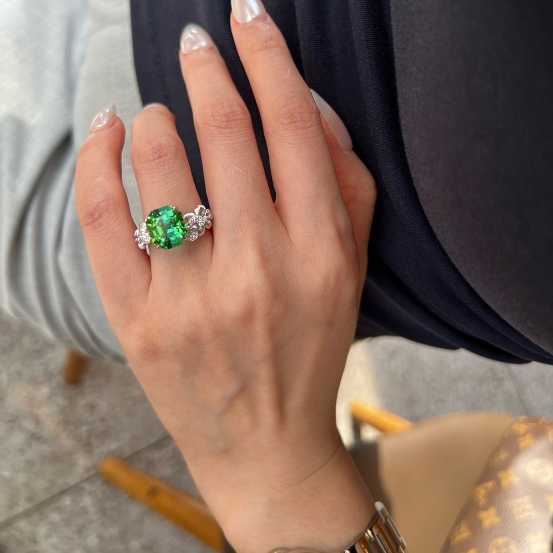 14k Gold 6.23 Ctw Natural Tourmaline & Diamond Ring - 6