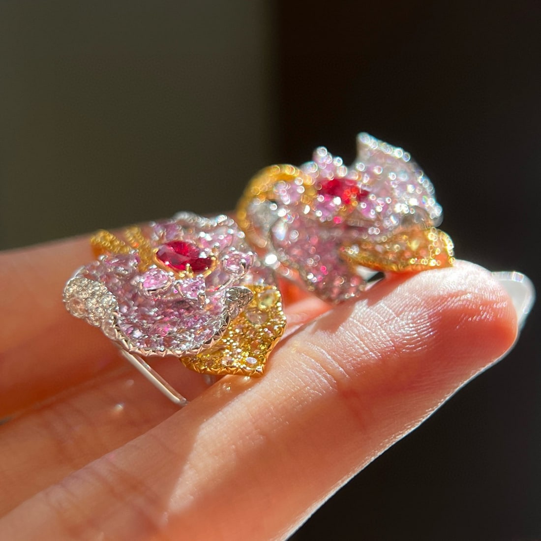 14k Gold 1.14 Ctw Natural Ruby & Diamond Earrings - 2