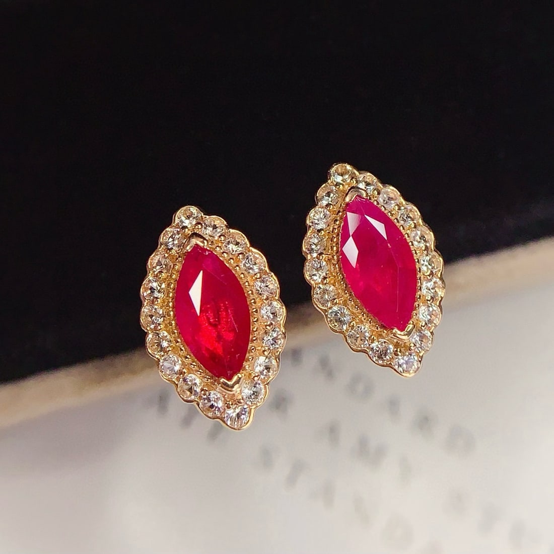 14k Gold 1.2 Ct Natural Ruby & Sapphire Earrings - 3
