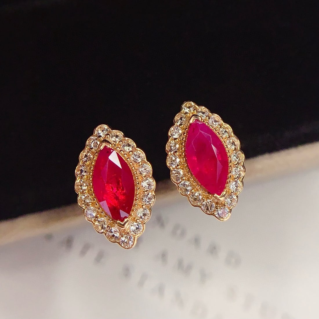 14k Gold 1.2 Ct Natural Ruby & Sapphire Earrings - 4