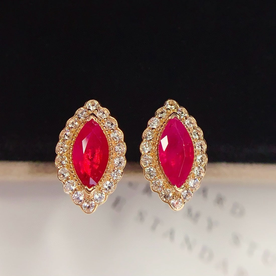 14k Gold 1.2 Ct Natural Ruby & Sapphire Earrings - 5