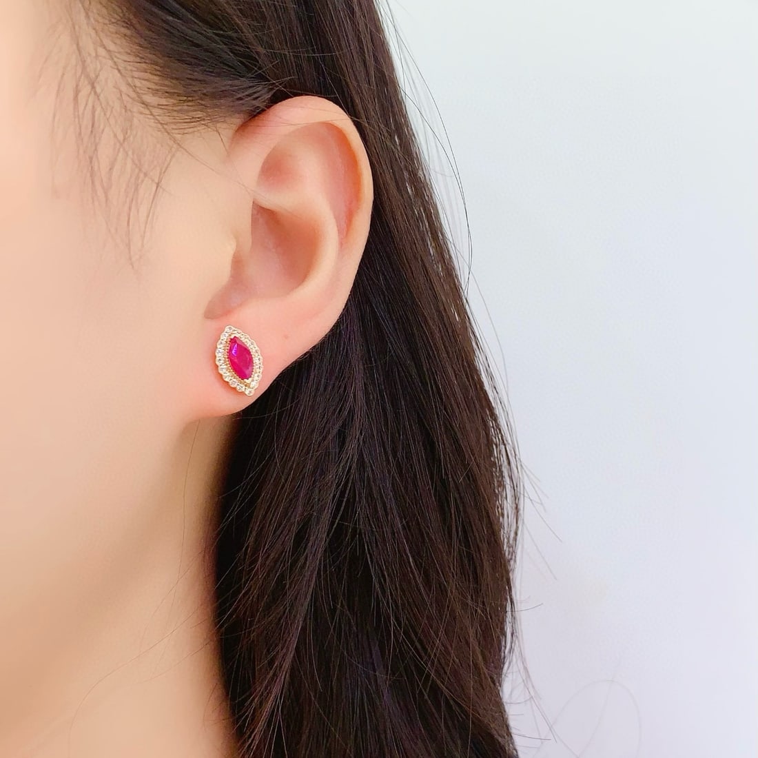 14k Gold 1.2 Ct Natural Ruby & Sapphire Earrings - 6