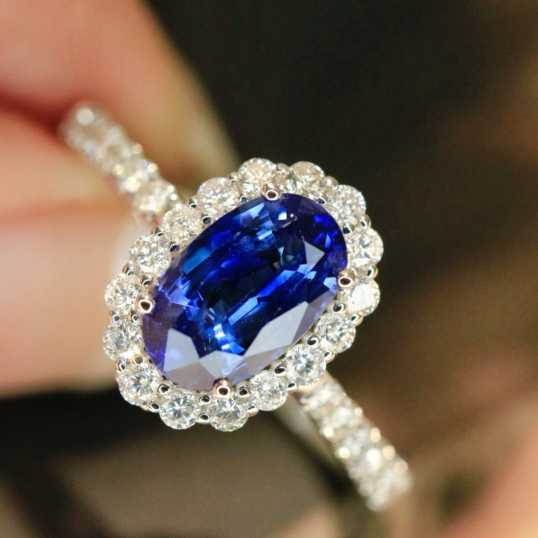 14k Gold 2.41 Ctw Natural Sapphire & Diamond Ring/pendant( Without Chain ) - 2