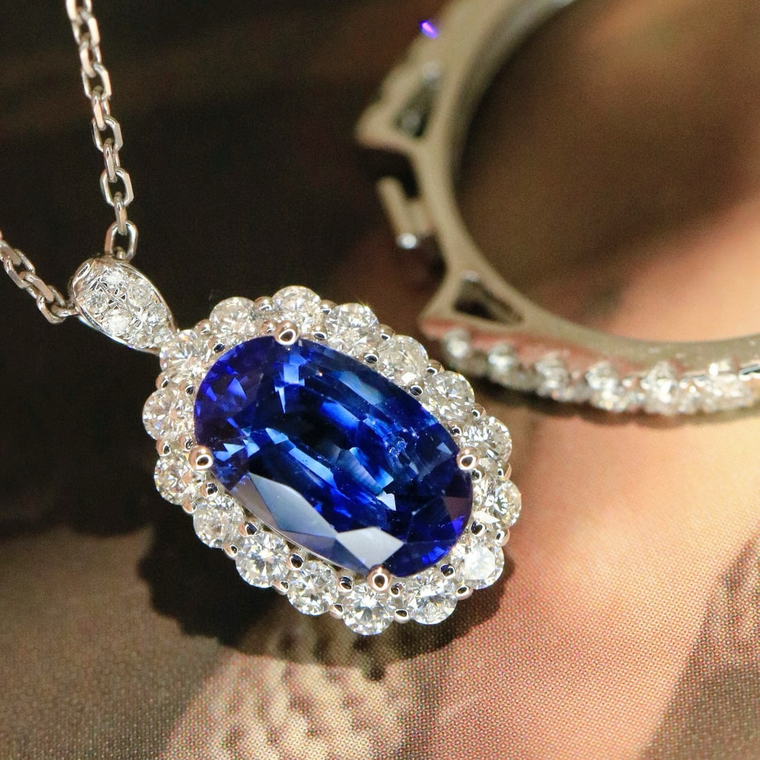 14k Gold 2.41 Ctw Natural Sapphire & Diamond Ring/pendant( Without Chain ) - 5
