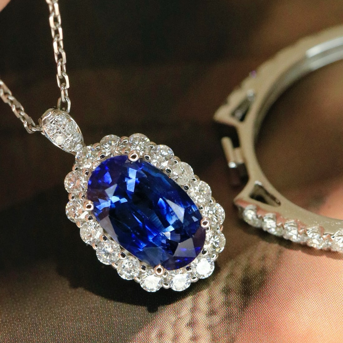 14k Gold 2.41 Ctw Natural Sapphire & Diamond Ring/pendant( Without Chain ) - 6
