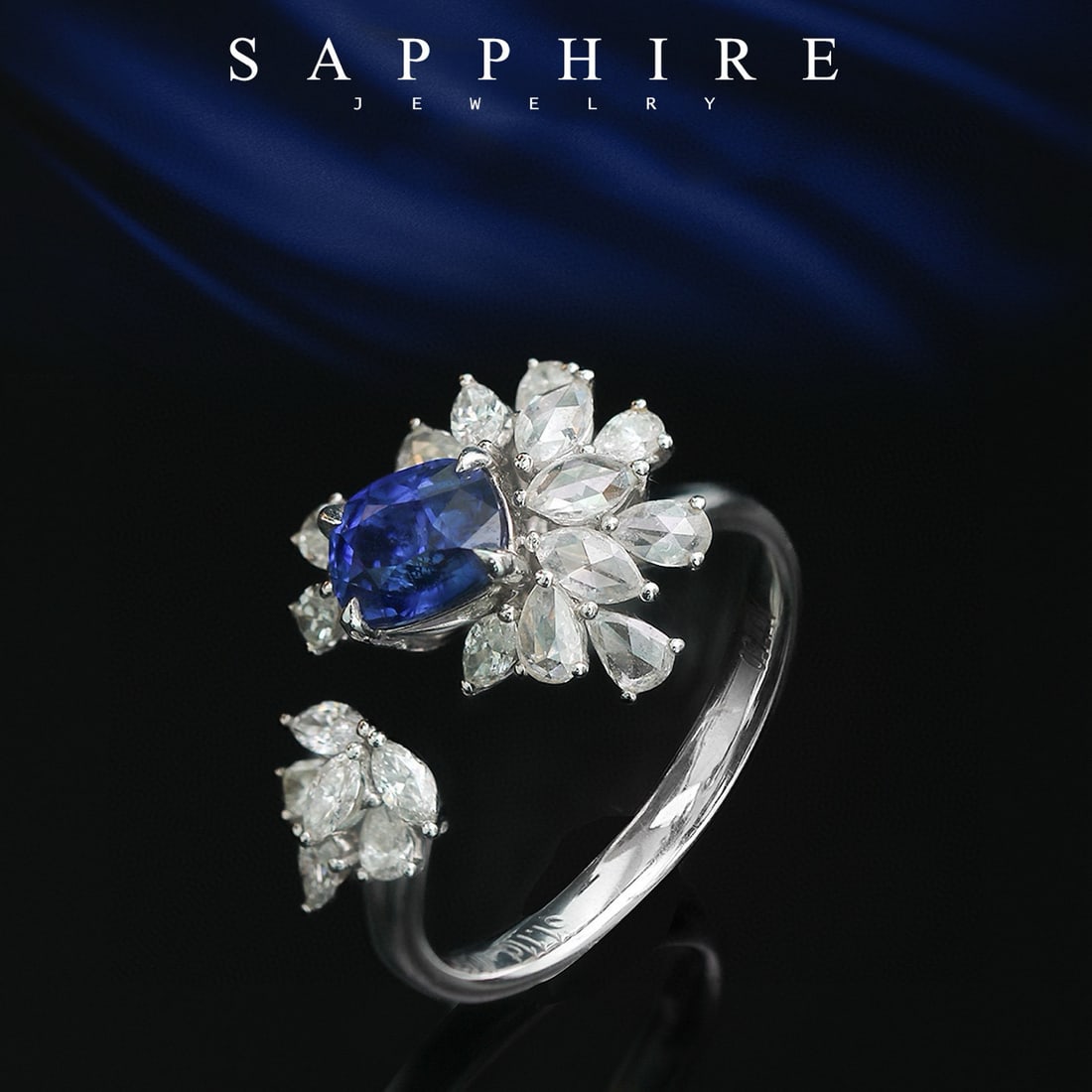 14k Gold 2.02 Ctw Natural Sapphire & Diamond Ring - 2