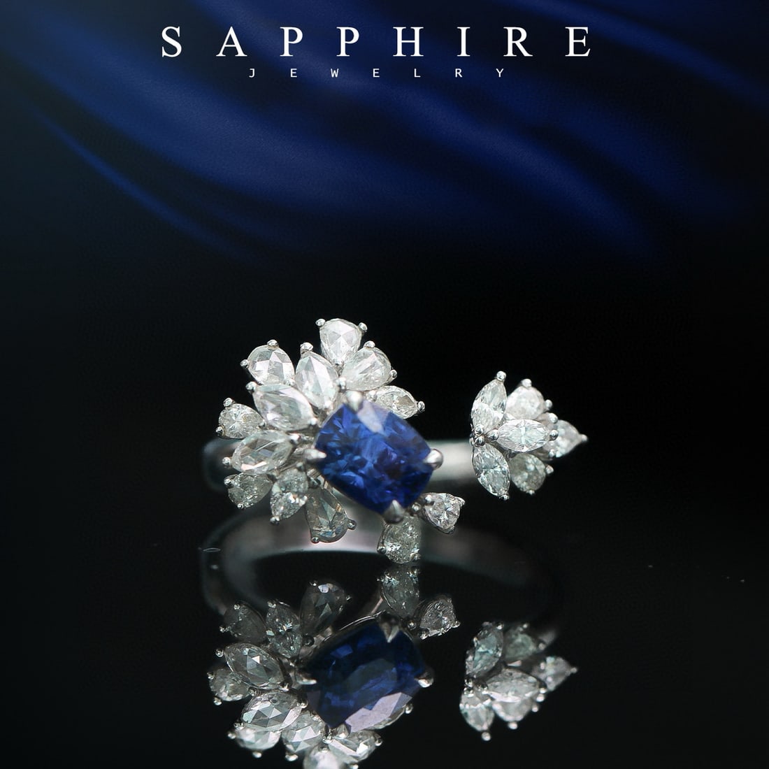 14k Gold 2.02 Ctw Natural Sapphire & Diamond Ring - 3