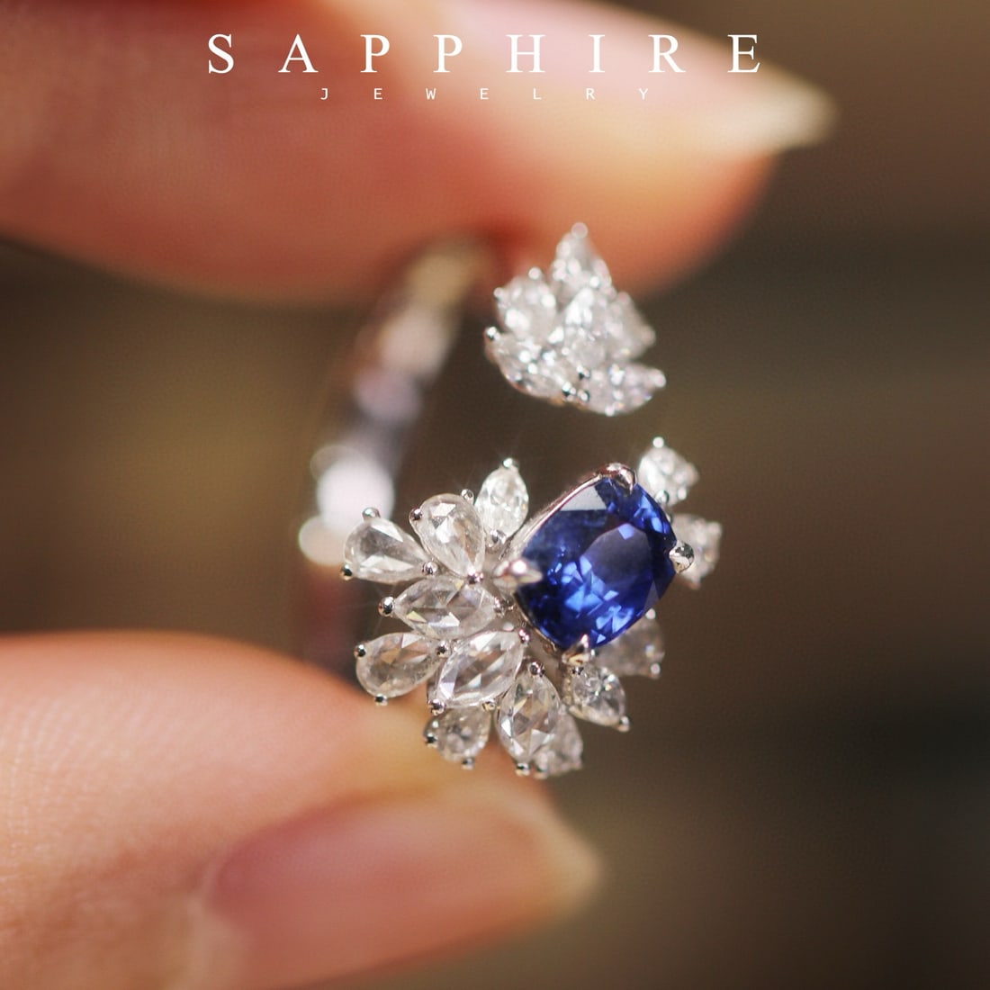 14k Gold 2.02 Ctw Natural Sapphire & Diamond Ring - 4
