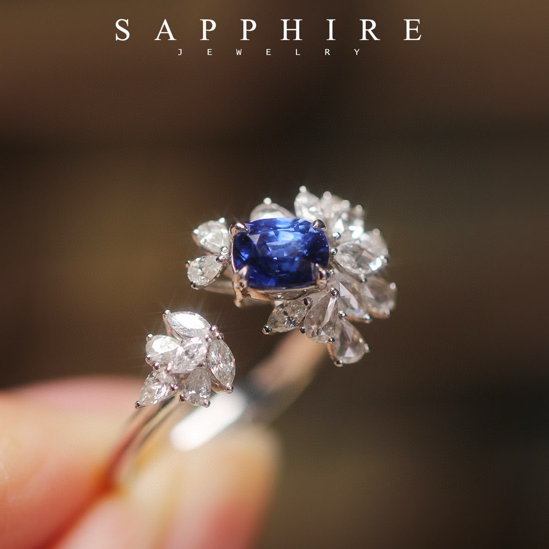 14k Gold 2.02 Ctw Natural Sapphire & Diamond Ring - 5
