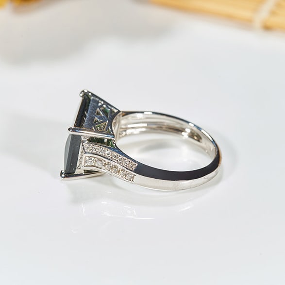 14k Gold 6.42 Ctw Natural Tourmaline & Diamond Ring - 3