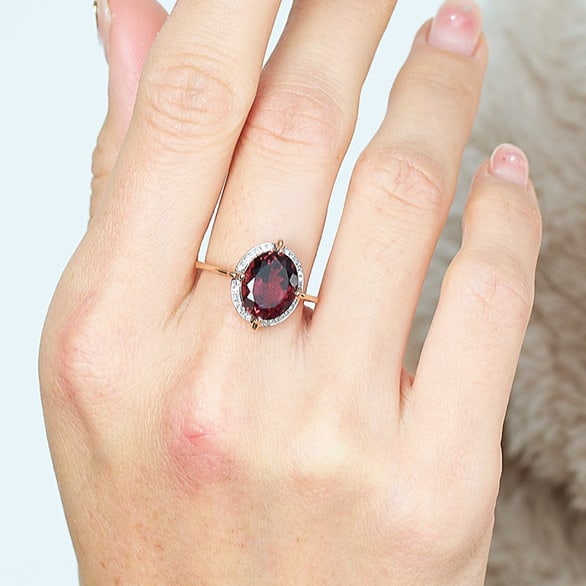 14k Gold 3.55 Ct Natural Tourmaline & Diamond Ring - 7