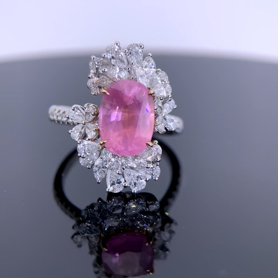 14k Gold 5.38 Ctw Natural Spinel & Diamond Ring - 2