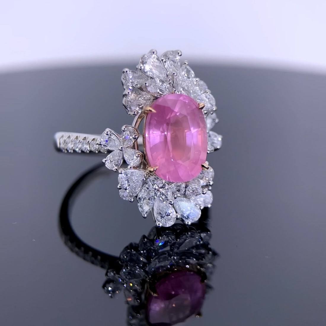 14k Gold 5.38 Ctw Natural Spinel & Diamond Ring - 3