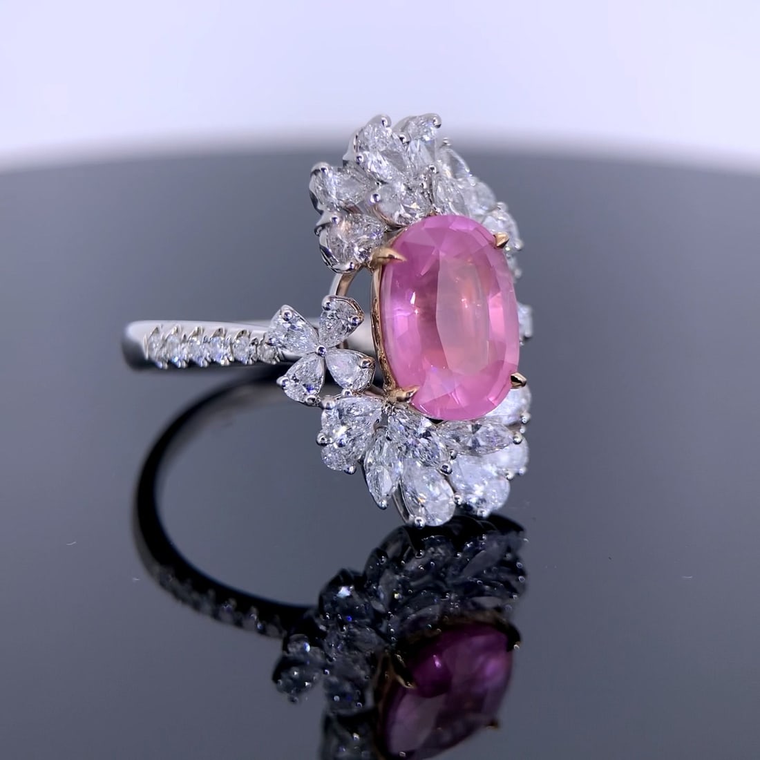 14k Gold 5.38 Ctw Natural Spinel & Diamond Ring - 4
